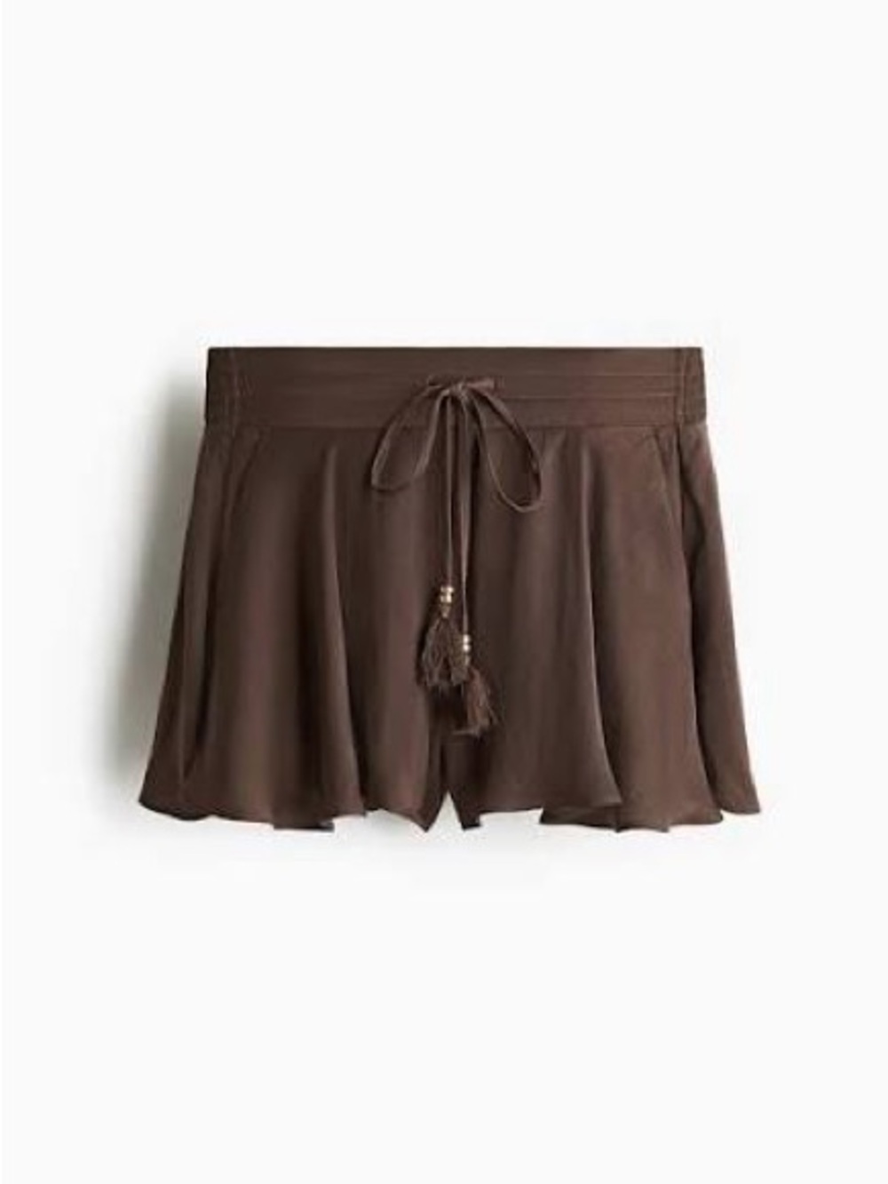 H&M DIVIDED Size Small, Brown Airy Drawstring Shorts with Pockets, New no tags